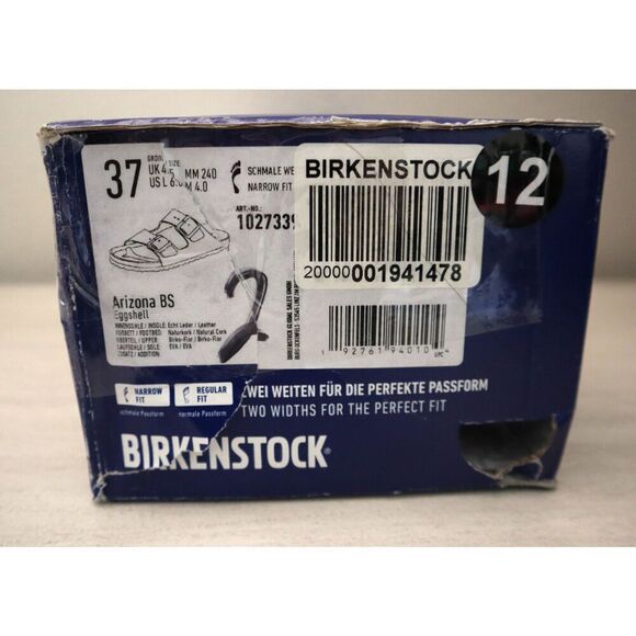 Birkenstock 1027339 Women's Sz EUR 37 US 6 Soft Beige Leather Arizona BS Sandals - Picture 16 of 16